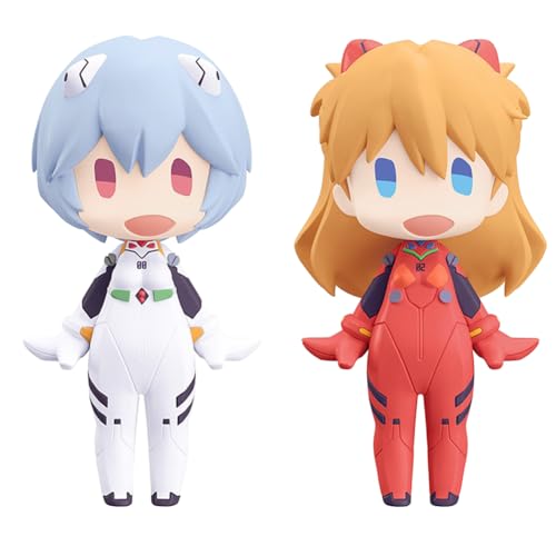 Gooyeh 2pcs Ayanami Rei & Asuka Langley Soryu Cute Q Version Head Movable Character Peripheral Figure Tabletop Ornament von Gooyeh