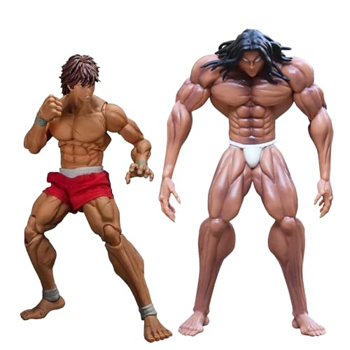 Gooyeh 2pcs Baki Figur Hanma Baki Und Pickle Anime Figur PVC Statue Modell Verpackt Actionfiguren Tisch Dekorationen SammlerstüCke Geschenke 17cm + 23cm von Gooyeh