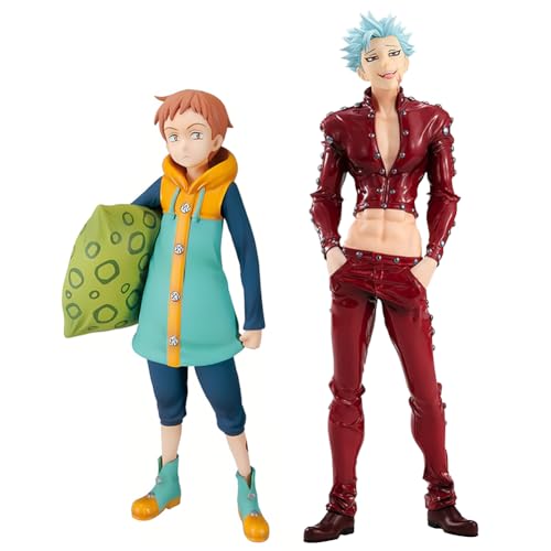 Gooyeh 2pcs Ban und King (Harlequin) Figuren The Seven Deadly Sins: Wrath of The Gods Anime Figuren Statue Modell Sammlung Desktop Dekoration Geburtstag Weihnachtsgeschenk20cm von Gooyeh