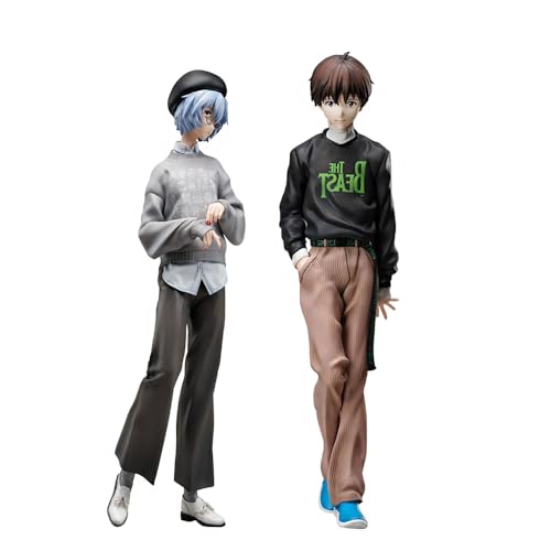 Gooyeh 2pcs Ikari Shinji und Ayanami Rei Figur Set Anime Figurine Model Desktop Dekoration Sammlung Geburtstagsgeschenk 23cm von Gooyeh