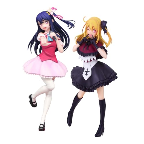 Gooyeh 2pcs Oshi no Ko Actionfigurenset Hoshino Ai und Hoshino Rubi Anime Figuren PVC Statue Modell Ornamente Heimdekoration Geschenke Sammlerstücke 18+21cm von Gooyeh