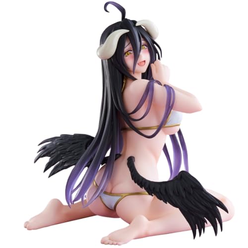 Gooyeh Albedo Figur Bunny Girl Figuren Anime Badeanzüge Kniend Position 13cm Anime Figuren Statue Modell Desktop Dekoration von Gooyeh