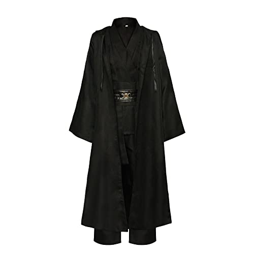 Gooyeh Anime COSPLAY Samurai-Kostüm Mittelalterlicher Langer Retro-Umhang Neutrales Kostüm Bühnenspiel im Retro-Stil Cosplay Samurai-Kostüm Komplettset Halloween-Karnevals Party von Gooyeh