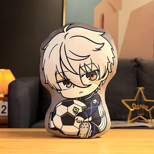 Gooyeh Blue Lock Kissen Binäre Anime Plüsch Puppe Anime Figuren Sitzende Position Plüsch Spielzeug Sofa Auto Kissen Dekoration 45CM von Gooyeh