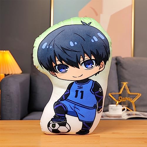 Gooyeh Blue Lock Kissen Binäre Anime Plüsch Puppe Isagi Yoichi Anime Charakter Plüsch Spielzeug Sofa Auto Kissen Dekoration 45CM von Gooyeh