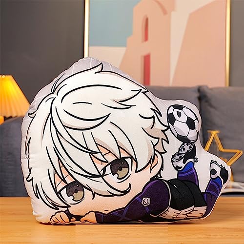 Gooyeh Blue Lock Kissen Binäre Anime Plüsch Puppe Seishiro Nagi Anime Charakter Plüsch Spielzeug Sofa Auto Kissen Dekoration 45CM von Gooyeh