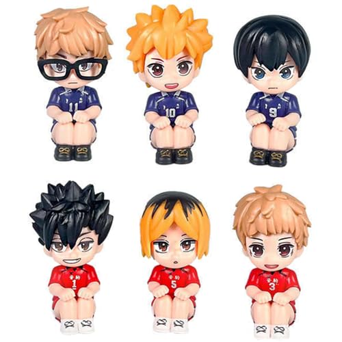 Gooyeh Haikyuu-Figuren-Set Shoyo Hinata Figur Tobio Kageyama Figurine 7CM PVC Charakter Figur Auto Dekoration Modell Sammlerstücke Ornamente Statue Zuhause 6PCS von Gooyeh