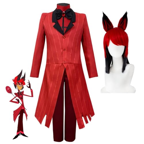 Gooyeh Hazbin Hotel Cosplay Alastor Anime Cosplay Kostüme Comic Con Performance Kostüme Halloween Maskerade Cosplaykleider Mit Perücke Full Set von Gooyeh