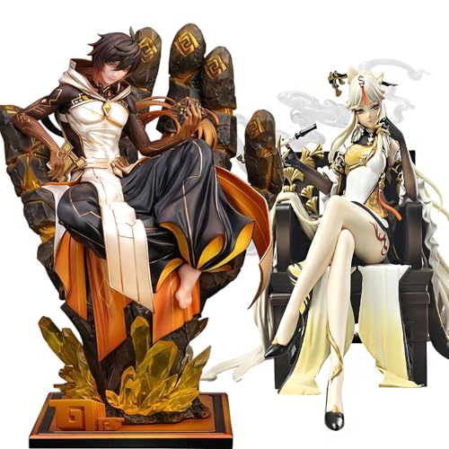 Gooyeh Ningguang und ZhongLi Figur sitzend Modell Set Anime Game Figur Landschaft Umgebung Boxed Figur Statue Modell Ornamente Collectibles Geschenke 18cm+26cm von Gooyeh