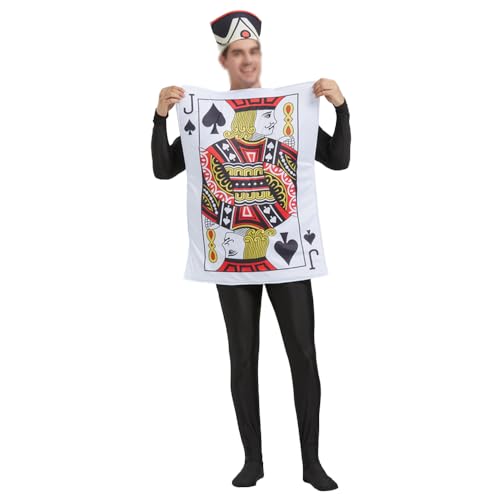 Gooyeh Spielkarten-Kostüm für Mann, Pik und Herz, Spielkarten, Cosplay, Uniform, Halloween-Kostüm, Outfit, Rollenspielkarten-Outfit Gooyeh Spielkarten-Kostüm für Mann, Pik und Herz, Spielkarten, Cosplay, Uniform, Halloween-Kostüm, Outfit, Rollenspielkarten-Outfit von Gooyeh