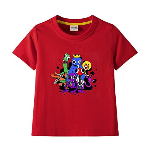 Gooyeh rainbow friends Kinder T Shirt Sommer gedruckt Kinder Baumwolle Kurzarm T Shirt Jungen und Mädchen Kurzarm T Shirt lose Rundhalsausschnitt Kinder Casual Tops von Gooyeh