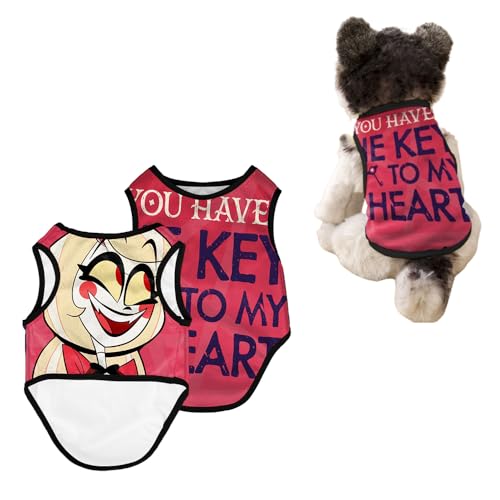 Hazbin Hotel Hundebekleidung für Haustiere, Alastor/Angel Dust Cosplay Cartoon Print Hundeweste Animation Hundekleidung, Jackenwesten für kleine, Mittlere und Große Hunde von Gooyeh