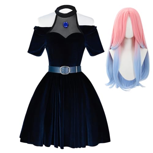 Mizi Cosplay-Kostüm, blau-rosa Perücke für Damen, Anime-Mizi-Outfits, Röcke, Gürtel, Handschuhe, Socken, Halloween, Karneval, Party, Verkleidungskostüm Mizi Cosplay-Kostüm, blau-rosa Perücke für Damen, Anime-Mizi-Outfits, Röcke, Gürtel, Handschuhe, Socken, Halloween, Karneval, Party, Verkleidungskostüm von Gooyeh