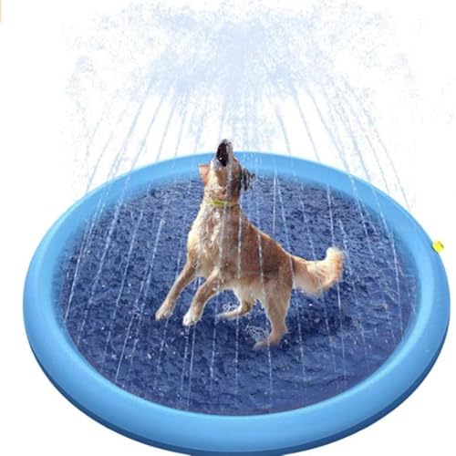 Outdoor-Wasserspielmatte für Kinder und Haustiere, tragbares aufblasbares PVC-Planschbecken, Sommer-Hinterhof-Wasserspielzeug für Kinder, Hunde, Katzen (100 cm) von Gorger