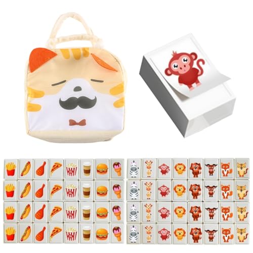 Gorise 65 Stück 30 mm Mahjong-Spielbausteine (ABS-Kunststoff) Seaside Escape Game Mahjong-Set Partyzubehör mit 64 süßen Aufklebern von Gorise