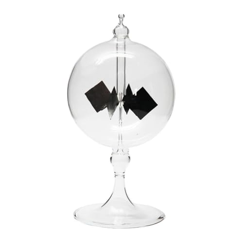 Gorise Transparente Solar-Windmühle aus Glas mit Crookes-Radiometer, solarbetrieben, rotierenden Rotorblättern für die Schreibtischdekoration zu Hause, pädagogisches Werkzeug von Gorise