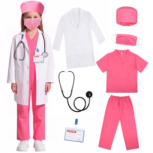 Gortykor Arzt-Kostüm für Kinder, Arzt-Labor-Kostüm für Jungen und Mädchen von 3 bis 12 Jahren für Halloween (6-7 Jahre) von Gortykor