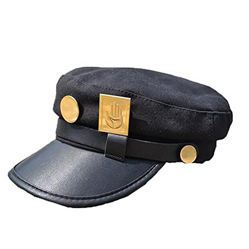 Gosbeliy Unisex Kujo Jotaro Hut JoJo Cosplay Army Military Cap Baseball Kopfbedeckung + Bandage Schwarz von Gosbeliy