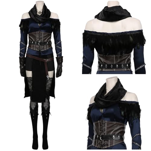 Gosbeliy Yennefer Kostüm Witcher Cosplay Outfits Damen Krieger Costume Halloween Karneval M von Gosbeliy