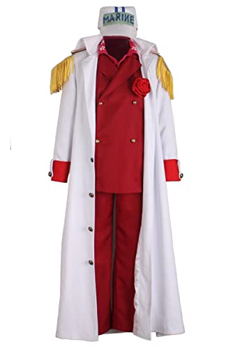 Gosbeliy Sakazuki Cosplay Kostüm für Herren Marine Akainu Outfits Halloween Karneval Party Verkleidung Anzug von Gosbeliy