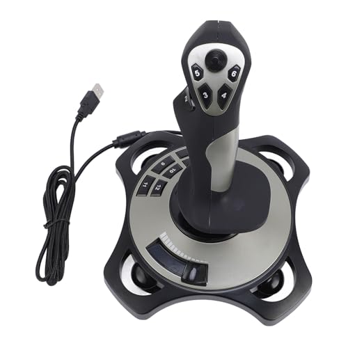 Goshyda Flugsimulator Joystick Controller, Komfortabler Grip Gaming -Flugstift für 7 8 10 11 von Goshyda