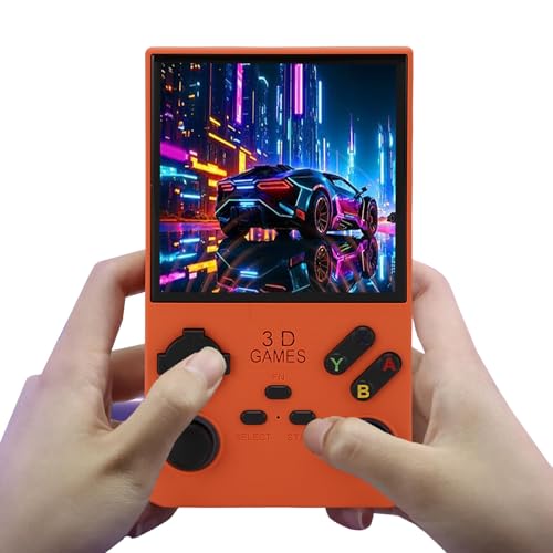 Goshyda Handheld -Spiel, Tragbare Retro -Gaming -Konsole mit RGB -Farben, die in 256 GB Speicherkarte 45 Emulatoren Eingebaut Sind, 4.0 Im HD -Bildschirm Video Player (ORANGE) von Goshyda
