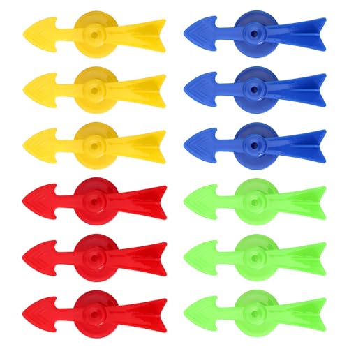 12 Stück Spiel Spinner, 7,2 cm 4 Farben Kunststoff-Spinner Spielzeiger Vielseitiges Werkzeug für Selbstgemachte Brettspiele Partyprojekte Wahrscheinlichkeitsaktivitäten im Klassenzimmer von Gosknor