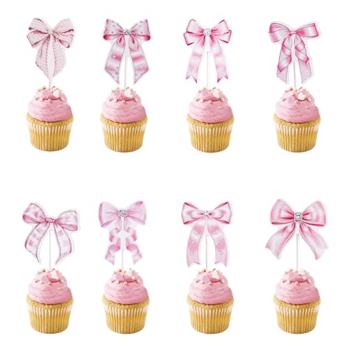 24st Cupcake Topper Schleife, Kokette Schleife Cupcake Deko Schleifen Süße Schleife Cupcake Picker Geburtstagsdekoration für Junggesellinnenabschied Babyparty Hochzeit Verlobung Mädchenparty 24st Cupcake Topper Schleife, Kokette Schleife Cupcake Deko Schleifen Süße Schleife Cupcake Picker Geburtstagsdekoration für Junggesellinnenabschied Babyparty Hochzeit Verlobung Mädchenparty von Gosknor