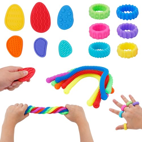 24stk Sensorisches Dehnspielzeug, Dehnbare Schnüre Zappelspielzeug Sensorischer Stein Leises Zappelspielzeug Sensorische Ringe Beruhigungswerkzeuge für Kleinkinder und Erwachsene 24stk Sensorisches Dehnspielzeug, Dehnbare Schnüre Zappelspielzeug Sensorischer Stein Leises Zappelspielzeug Sensorische Ringe Beruhigungswerkzeuge für Kleinkinder und Erwachsene von Gosknor