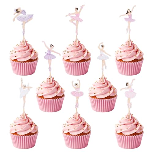 32stk Ballerina-Cupcake-Set, 8 Stile Ballerina-Cupcake-Topper Ballerina-Tutu Cupcake Dekorationen Topper Ballettschuh-Cupcake-Picker Perfekte Dekoration für Kuchen Cupcakes Desserts Muffins 32stk Ballerina-Cupcake-Set, 8 Stile Ballerina-Cupcake-Topper Ballerina-Tutu Cupcake Dekorationen Topper Ballettschuh-Cupcake-Picker Perfekte Dekoration für Kuchen Cupcakes Desserts Muffins von Gosknor
