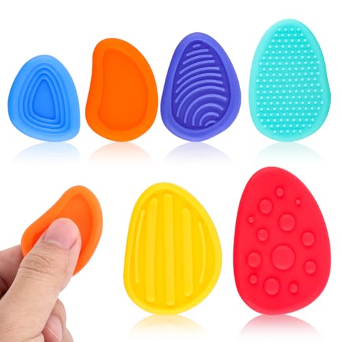 6 Packungen Fidget Toys Sorgensteine, Strukturierter Weicher Sorgenstein Fidget Stress Toys für Erwachsene Studenten Kinder Beruhigend Stressabbau (Zufällige Farbe) von Gosknor
