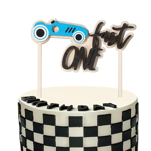 Fast One Birthday-Kuchenaufsatz, Hölzerner Auto-Kuchenaufsatz Fast One Rennauto-Kuchenaufsatz für Dekorationen zur Ersten Geburtstagsparty mit Rennthema Fast One Birthday-Kuchenaufsatz, Hölzerner Auto-Kuchenaufsatz Fast One Rennauto-Kuchenaufsatz für Dekorationen zur Ersten Geburtstagsparty mit Rennthema von Gosknor