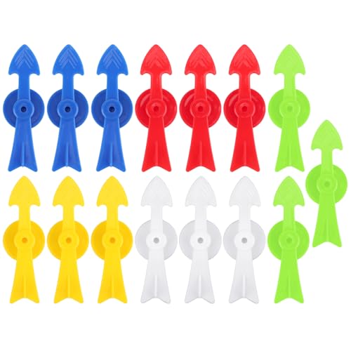Gosknor 15stk Pfeilspiel Spinner, 7,2cm 5 Farben V-Förmige Spielkreisel aus Kunststoff Zeiger Brettspiel-Ersatzteile für Aktivitäten im Klassenzimmer DIY-Projekte Lernwerkzeuge von Gosknor