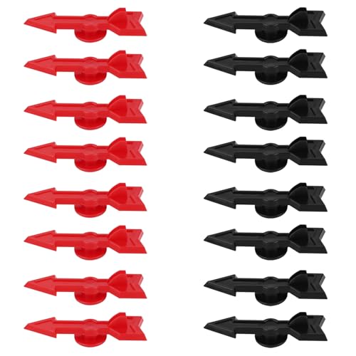 Gosknor 16 Stück Pfeil Spiel Spinner, 6,8cm Schwarz und Rot Kunststoff Pfeil Spinner Brettspielsteine für Unterrichtsaktivitäten Ersatzteile DIY-Projekt von Gosknor