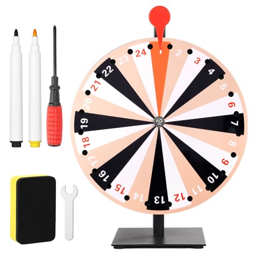 Gosknor 30cm Drehendes Preisrad, 24 Fächer Drehendes Rad mit Ständer Spinning Prize Wheel mit Trocken Abwischbarem Stift und Markern für Messen Karnevale Feiertags Drehspiel Aktivitätsspiel Gosknor 30cm Drehendes Preisrad, 24 Fächer Drehendes Rad mit Ständer Spinning Prize Wheel mit Trocken Abwischbarem Stift und Markern für Messen Karnevale Feiertags Drehspiel Aktivitätsspiel von Gosknor