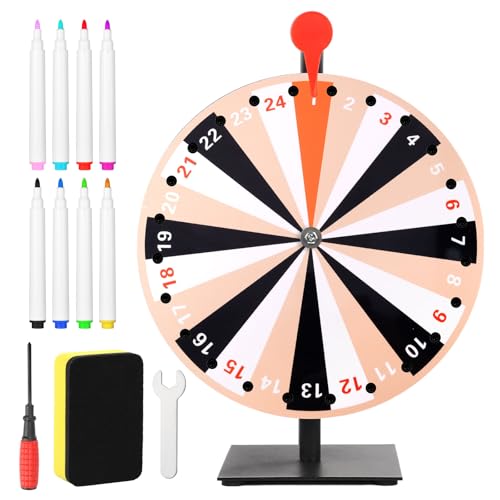 Gosknor 30cm Drehendes Preisrad, 24 Fächer Drehendes Rad mit Ständer Trockenlöscher und Markern Spinning Prize Wheel für Karneval Messen Feiertags Drehspiel Aktivitätsspiel Gosknor 30cm Drehendes Preisrad, 24 Fächer Drehendes Rad mit Ständer Trockenlöscher und Markern Spinning Prize Wheel für Karneval Messen Feiertags Drehspiel Aktivitätsspiel von Gosknor
