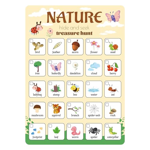 Gosknor 30stk Schnitzeljagdkarten für Kinder, Doppelseitige Rechteckige Schnitzeljagdspiele Pädagogische Schnitzeljagdkarten für Kleinkinder für Outdoor Indoor Aktivitäten von Kleinkindern (Natur) Gosknor 30stk Schnitzeljagdkarten für Kinder, Doppelseitige Rechteckige Schnitzeljagdspiele Pädagogische Schnitzeljagdkarten für Kleinkinder für Outdoor Indoor Aktivitäten von Kleinkindern (Natur) von Gosknor