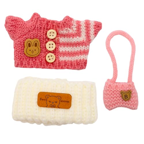 Gosknor 3stk Teiliges Kleidungs für 17cm Puppen, Niedliches Pink Weißes Puppenzubehör mit Designer Kleidung Hut Umhängetaschen Stilvolles Set für Deko Zubehör Gosknor 3stk Teiliges Kleidungs für 17cm Puppen, Niedliches Pink Weißes Puppenzubehör mit Designer Kleidung Hut Umhängetaschen Stilvolles Set für Deko Zubehör von Gosknor
