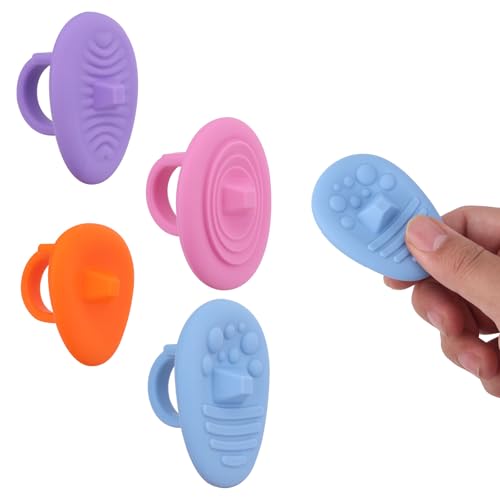 Gosknor 4stk Sensorisches Zappelspielzeug, Bunte Sensorische Handschmeichler aus Silikon mit Weicher Textur Leises Angstberuhigendes Zappelspielzeug Geschenk zum Entspannen im Büro und zu Hause von Gosknor