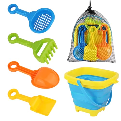 Gosknor 6 Stück Strandspielzeug Set, Zusammenklappbarer Eimer mit 4 Schaufeln Sandspielzeug für Kleinkinder für Jungen und Mädchen Spaß Strandparty Sommer Picknick Outdoor-Camping Angeln Aktivitäten Gosknor 6 Stück Strandspielzeug Set, Zusammenklappbarer Eimer mit 4 Schaufeln Sandspielzeug für Kleinkinder für Jungen und Mädchen Spaß Strandparty Sommer Picknick Outdoor-Camping Angeln Aktivitäten von Gosknor