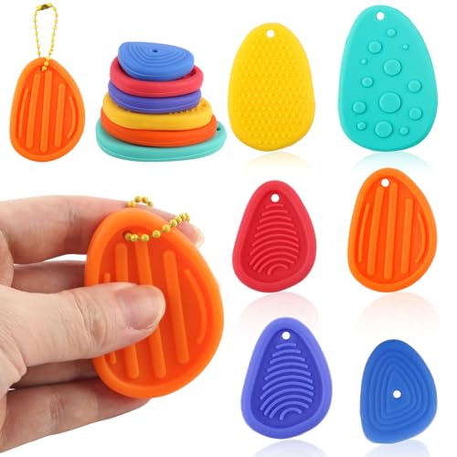 Gosknor 6stk Zappelspielzeug Erwachsene Sensorische Geschenke Leise Strukturierte, Weiche Handschmeichler Angstlinderung Teenager Beruhigendes Reisespielzeug mit Perlenkette für Autistische Kinder von Gosknor