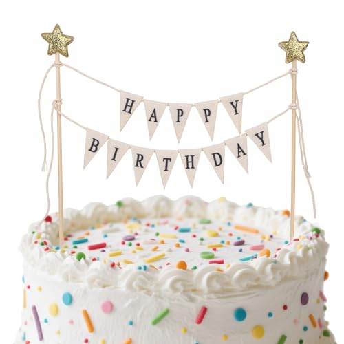 Gosknor Happy Birthday Flaggen Banner Kuchenaufsatz, Handgefertigte Wimpel und Stern Girlande Geburtstagskuchen Flaggen Dekoration für Partydekorationen Gosknor Happy Birthday Flaggen Banner Kuchenaufsatz, Handgefertigte Wimpel und Stern Girlande Geburtstagskuchen Flaggen Dekoration für Partydekorationen von Gosknor