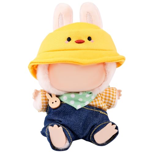 Gosknor Kleiderset für 17 cm Puppen, Bezauberndes Outfit Inklusive Dunkler Hose Gelbem Hut Kariertem Oberteil und Gepunktetem Schal Plüschtier-Kostüm Puppenzubehör zum Spielen und Präsentieren Gosknor Kleiderset für 17 cm Puppen, Bezauberndes Outfit Inklusive Dunkler Hose Gelbem Hut Kariertem Oberteil und Gepunktetem Schal Plüschtier-Kostüm Puppenzubehör zum Spielen und Präsentieren von Gosknor