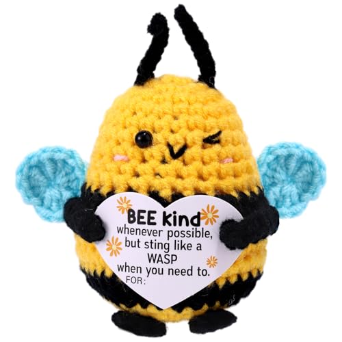 Gosknor Positive Biene Gehäkelt, Lustig Handgefertigt Häkeltiere Emotionale Bienen Unterstützungspuppe Positives Geschenk für Lehrer Familie Freunde Kollegen Ermutigung Dekoration Gosknor Positive Biene Gehäkelt, Lustig Handgefertigt Häkeltiere Emotionale Bienen Unterstützungspuppe Positives Geschenk für Lehrer Familie Freunde Kollegen Ermutigung Dekoration von Gosknor
