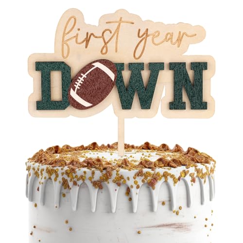 Kuchenaufsatz aus Holz zum Ersten Jahr, Fußball-Kuchenaufsatz Geburtstagsgeschenke zum Ersten Jahr Sport-Mottopartys Geschenke für Babypartys Geburtstagsfeiern Kuchenaufsatz aus Holz zum Ersten Jahr, Fußball-Kuchenaufsatz Geburtstagsgeschenke zum Ersten Jahr Sport-Mottopartys Geschenke für Babypartys Geburtstagsfeiern von Gosknor