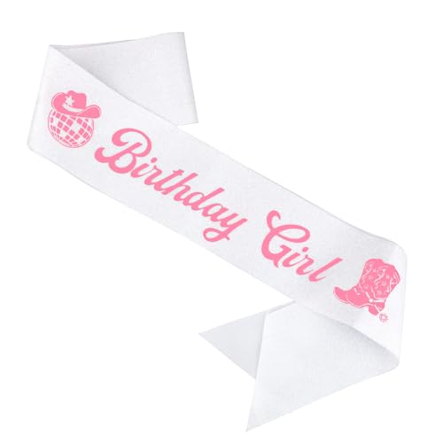 Schärpe für Birthday Girl, Rosa Disco Cowgirl Partyschärpe Cowgirl Geburtstagspartyschärpe Glitzerstoff Cowgirl Partydekorationen Western Cowgirl Geburtstagsschärpe für Frauen Schärpe für Birthday Girl, Rosa Disco Cowgirl Partyschärpe Cowgirl Geburtstagspartyschärpe Glitzerstoff Cowgirl Partydekorationen Western Cowgirl Geburtstagsschärpe für Frauen von Gosknor