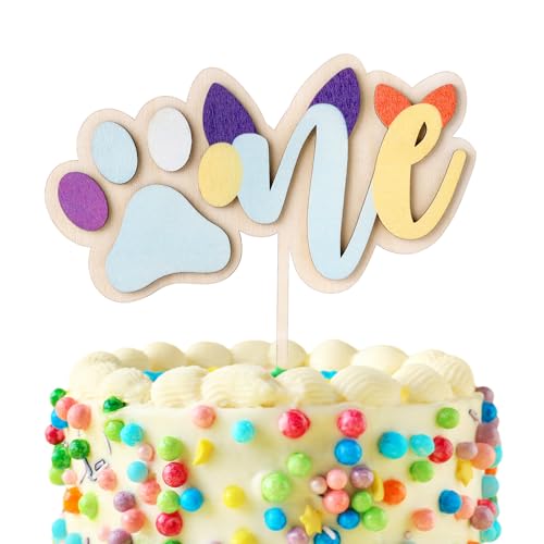 Tortenaufsatz aus Holz One, Tortenaufsatz mit Hundepfote zum 1 Geburtstag Tortenaufsatz Holz One Blauem Hund mit Rückplatte Cartoon-Hund Geburtstagspartys Dekoration für Babyparty Tortenaufsatz aus Holz One, Tortenaufsatz mit Hundepfote zum 1 Geburtstag Tortenaufsatz Holz One Blauem Hund mit Rückplatte Cartoon-Hund Geburtstagspartys Dekoration für Babyparty von Gosknor