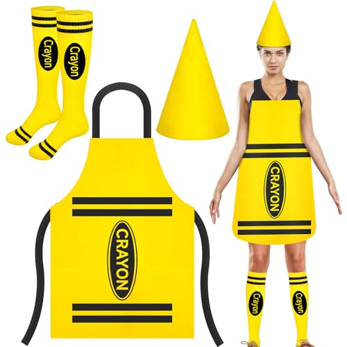 Gosodeny Buntstift-Schürze, Hut und Socken, gelb, Style 4 von Gosodeny