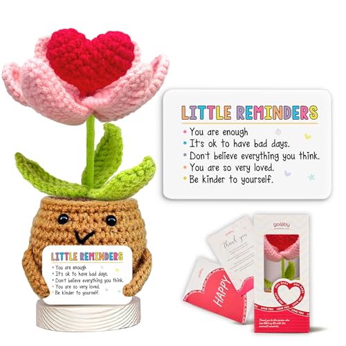 Gossby Handgefertigte positive Herzblume – kleine Erinnerungen – emotionale Unterstützung häkeln mit Karte – inspirierend, psychische Gesundheit, Muttertag, Geburtstagsgeschenk für Mutter, Schwester Gossby Handgefertigte positive Herzblume – kleine Erinnerungen – emotionale Unterstützung häkeln mit Karte – inspirierend, psychische Gesundheit, Muttertag, Geburtstagsgeschenk für Mutter, Schwester von Gossby