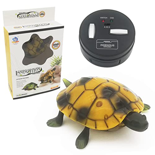 Gosyfeti Fernbedienung Schildkröte Spielzeug für Kinder, Realistische RC Schildkröte Elektrisches Tier, für Haustiere Witz Streich, Lustiges Kind Kinder Geburtstagsgeschenk (Gelb) von Gosyfeti